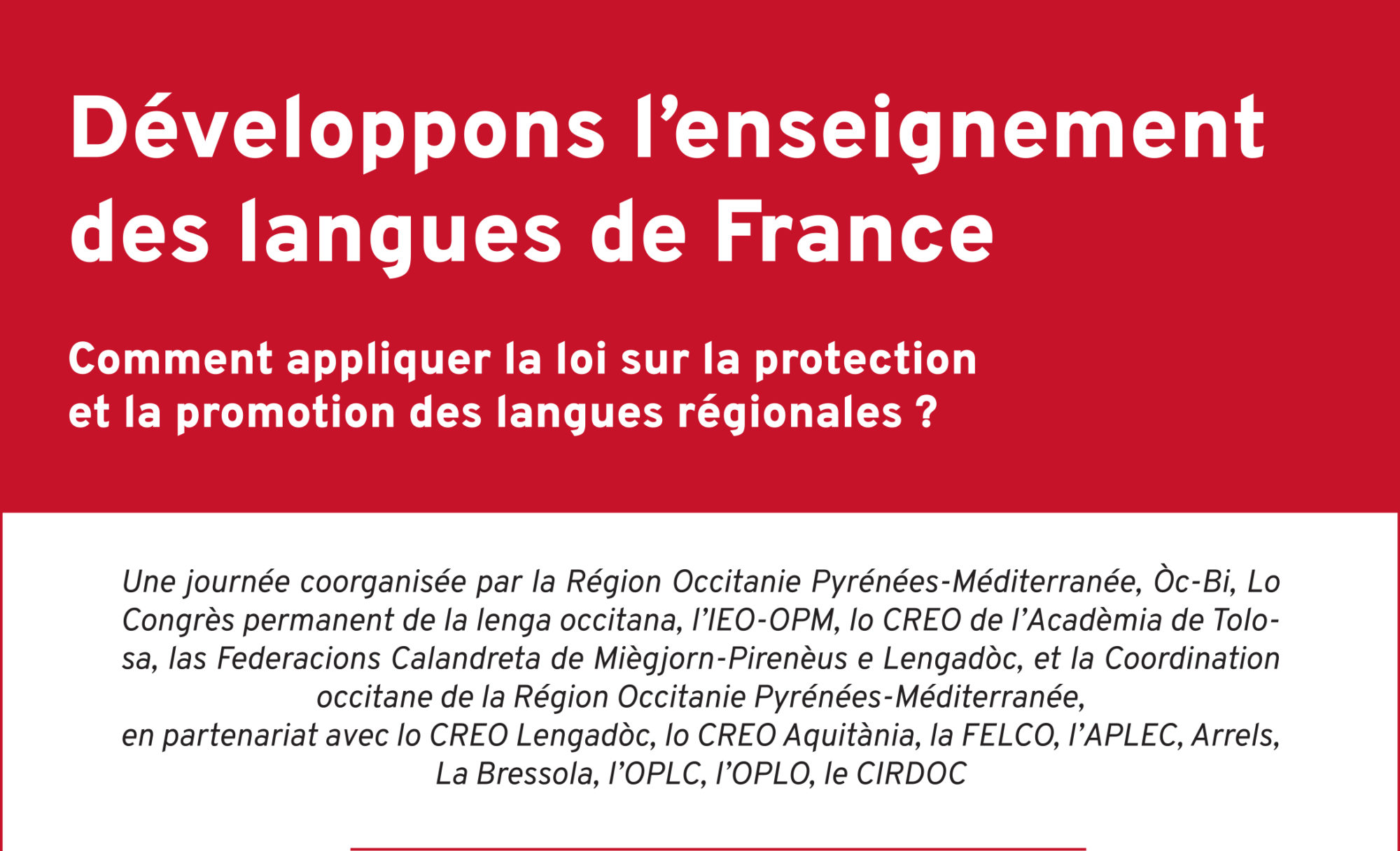 « Développons l&rsquo;enseignement des langues de France ! » – un événement régional